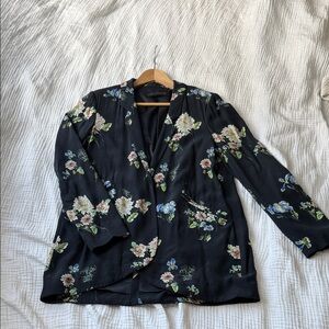 Zara Floral Navy Blazer